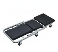 BLWOTMOR Vehicle Repair Board Piattaforma Pieghevole Carrello Rotolante Lettino per Meccanico con Struttura Robusta in Acciaio Cuscini Imbottiti Ruote, Grigio, 36 Pollici