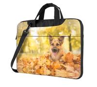 BLWSLC 600D Oxford Panno Antiurto Del Computer Portatile Borsa A Tracolla Acero Pastore Tedesco Cane Stampato Borsa Tote Del Computer Portatile Per Uso quotidiano, Nero , 14 inch