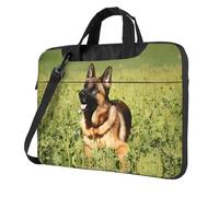 BLWSLC 600D Oxford Panno Antiurto Del Computer Portatile Borsa A Tracolla Cane Pastore Tedesco Stampato Laptop Tote Bag Per Uso quotidiano, Nero , 14 inch