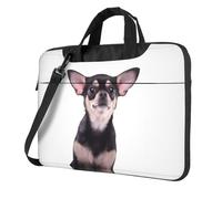 BLWSLC 600D Oxford Panno Antiurto Del Computer Portatile Borsa A Tracolla Carino Chihuahua Stampato Tote Bag Per Uso quotidiano, Nero , 15.6 inch