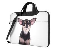 BLWSLC 600D Oxford Panno Antiurto Del Computer Portatile Borsa A Tracolla Carino Chihuahua Stampato Tote Bag Per Uso quotidiano, Nero , 15.6 inch