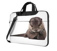 BLWSLC 600D Oxford Panno Antiurto Del Computer Portatile Borsa A Tracolla Carino Lontra Stampato Borsa Tote Del Computer Portatile Per Uso quotidiano, Nero , 13 inch