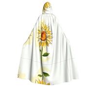 BLWSLC Acquarello girasole stampato partito con cappuccio mantello adulto vacanza con cappuccio mantello adatto per spettacoli e feste