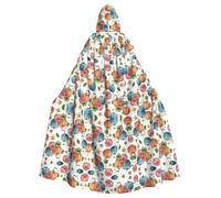BLWSLC Acquarello luminoso zucca stampata partito con cappuccio mantello adulto vacanza mantello con cappuccio adatto per spettacoli e feste