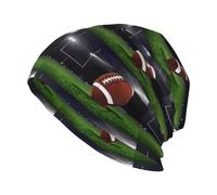 BLWSLC American Soccer (1) Cappello lavorato a maglia con fantasia, elastico senza orlo, caldo e adatto per casa, sci o viaggi. Nero