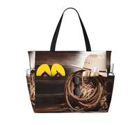 BLWSLC American West Rodeo Hat Borsa da spiaggia stampata borsa da piscina pieghevole leggera adatta per viaggi e palestra