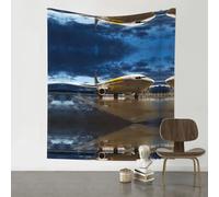 BLWSLC Arazzo decorativo da parete con aereo nella luce della sera, arazzo decorativo stampato, adatto per camere da letto, soggiorni e decorazioni per la casa, 152,4 x 129,5 cm