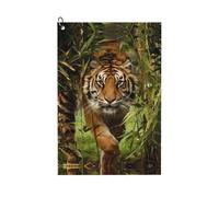 BLWSLC Asciugamano per la pulizia del golf Tiger in The Jungle stampato asciugamano da golf pieghevole adatto per sacche da golf un accessorio da golf con moschettone adatto per golf cart o mazze da