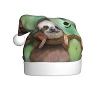 BLWSLC Baby Bradipo stampato cappelli di Babbo Natale, cappelli decorativi, adatti per feste di Natale e Capodanno, spettacoli teatrali