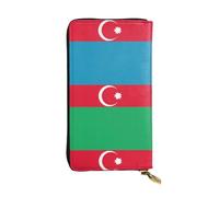 BLWSLC Bandiera dell'Azerbaigian Pochette lunga, portafoglio con cerniera, porta carte, borsa portatile da viaggio adatta per viaggi e uso quotidiano