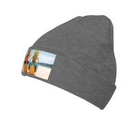 BLWSLC Beach Two Pineapples Sea Patterned Stretch Knit cappello, nero senza orlo, caldo e adatto per corsa, sci e viaggi., Rosa violaceo scuro, Taglia unica