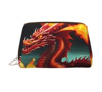 BLWSLC Beauty case portatile con stampa di Dragon King in Fire, grande borsa da viaggio adatta per viaggi e uso quotidiano