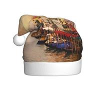 BLWSLC Bellissimo cappello natalizio stampato con vista sul canale di Venezia per adulti, adatto per spettacoli teatrali e feste di vacanza