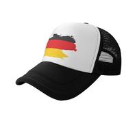 BLWSLC Berretto da baseball con mappa tedesca e bandiera nera stampata, cappello da camionista traspirante, adatto per pesca ed escursionismo, Nero, One Size-Large