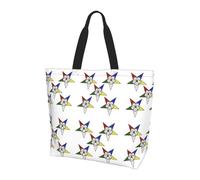 BLWSLC Borsa a tracolla con motivo a righe bianche e nere, borsone da viaggio per lo shopping, la spiaggia e il fitness, Stelle Orientali Stelle, Taglia unica