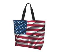 BLWSLC Borsa a tracolla con motivo antico edificio, organizer riutilizzabile, adatta per viaggi, palestra e yoga., Bandiera degli Stati Uniti, Taglia unica