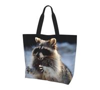 BLWSLC Borsa a tracolla con motivo arcobaleno luminoso, borsone da viaggio per shopping, spiaggia e fitness, Piccolo procione carino, Taglia unica