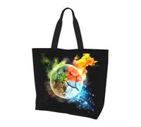 BLWSLC Borsa a tracolla con motivo astratto, organizer riutilizzabile, adatta per viaggi, palestra e yoga., Quattro elementi, Taglia unica