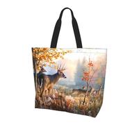 BLWSLC Borsa a tracolla con motivo di caccia di cervi, borsone da viaggio per lo shopping, la spiaggia e il fitness, Arte dei cervi, Taglia unica