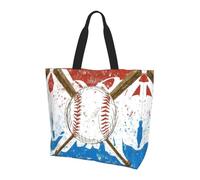 BLWSLC Borsa a tracolla con motivo FireFighters, organizer riutilizzabile, adatta per viaggi, palestra e yoga., Mazze da baseball disegnate a mano e palla, Taglia unica