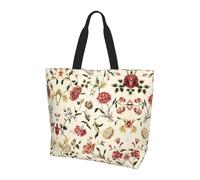 BLWSLC Borsa a tracolla con motivo floreale, organizer riutilizzabile, adatta per viaggi, palestra e yoga., Fiore Vite Floreale, Taglia unica