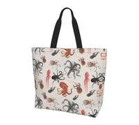 BLWSLC Borsa a tracolla con motivo oceano colorato, borsone da viaggio per lo shopping, la spiaggia e il fitness, Colore Polpo, Taglia unica