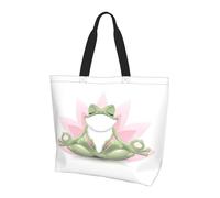 BLWSLC Borsa a tracolla con motivo tartaruga marina e stella marina, borsone da viaggio per shopping, spiaggia e fitness, Carino Rana Divertente Fare Yoga, Taglia unica