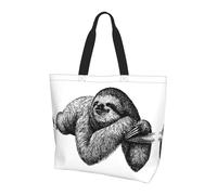 BLWSLC Borsa a tracolla con motivo vino rosso, organizer riutilizzabile, adatta per viaggi, palestra e yoga., Bradipo, Taglia unica