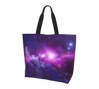 BLWSLC Borsa a tracolla con motivo vino rosso, organizer riutilizzabile, adatta per viaggi, palestra e yoga., Galaxy viola e blu, Taglia unica