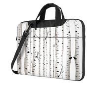 BLWSLC Borsa a tracolla per computer portatile antiurto in tessuto Oxford 600D con albero di betulla stampata borsa per laptop per uso quotidiano, Nero , 13 inch