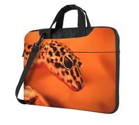 BLWSLC Borsa a tracolla per computer portatile antiurto in tessuto Oxford 600D leopardo piccolo geco stampato borsa per laptop per uso quotidiano, Nero , 13 inch