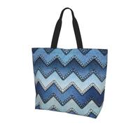 BLWSLC Borsa a tracolla verde con motivo tropicale della giungla vegetale, borsone da viaggio per lo shopping, la spiaggia e il fitness, Denim Blu Gradiente, Taglia unica