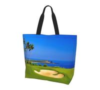 BLWSLC Borsa a tracolla verde con motivo tropicale della giungla vegetale, borsone da viaggio per lo shopping, la spiaggia e il fitness, Campo da golf., Taglia unica