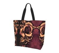 BLWSLC Borsa a tracolla verde con motivo tropicale della giungla vegetale, borsone da viaggio per lo shopping, la spiaggia e il fitness, Rosa Gotica, Taglia unica