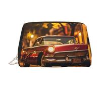 BLWSLC Borsa cosmetica portatile stampata con auto vintage classica, grande borsa da viaggio adatta per viaggi e uso quotidiano