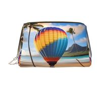 BLWSLC Borsa cosmetica portatile stampata con mongolfiera Hawaii, grande borsa da viaggio adatta per viaggi e uso quotidiano