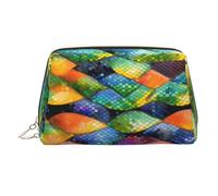 BLWSLC Borsa cosmetica portatile stampata della scala del pesce dell'arcobaleno grande borsa da toilette di viaggio adatta per il viaggio e l'uso quotidiano