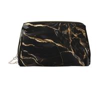 BLWSLC Borsa cosmetica portatile stampata marmo nero dell'oro grande borsa da toilette di viaggio adatta per il viaggio e l'uso quotidiano