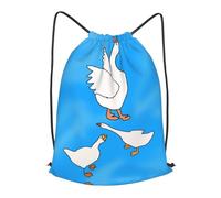BLWSLC Borsa da palestra con coulisse da viaggio stampata a forma di casa d'oca bianca, portatile, adatta per brevi viaggi, nero, Medium