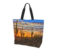 BLWSLC Borsa da viaggio con stampa di elefante africano tropicale, grande capacità, da donna, adatta per viaggi e palestra, Cactus al tramonto nel deserto, Taglia unica