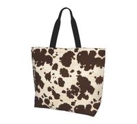 BLWSLC Borsa da viaggio con stampa di una ragazza sirena e vela sul mare con nave pirata stampata, grande capacità, da donna, adatta per viaggi e palestra, Stampa mucca, Taglia unica