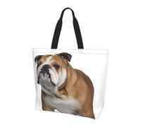 BLWSLC Borsa da viaggio con stampa di una ragazza sirena e vela sul mare con nave pirata stampata, grande capacità, da donna, adatta per viaggi e palestra, Bulldog inglese, Taglia unica