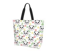 BLWSLC Borsa da viaggio con stampa di una ragazza sirena e vela sul mare con nave pirata stampata, grande capacità, da donna, adatta per viaggi e palestra, Stella di bambù carino Panda, Taglia unica