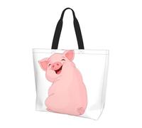 BLWSLC Borsa da viaggio da donna con stampa con cucciolo di cane carino e grande capacità, adatta per viaggi e palestra, Simpatico maialino rosa., Taglia unica