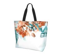 BLWSLC Borsa da viaggio di grande capacità con stampa in pelle di serpente nera bianca e nera, adatta per viaggi e palestra, Orchidea verde acqua e arancia, Taglia unica