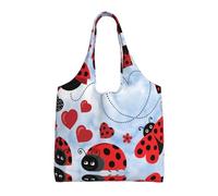 BLWSLC Borsa in tela con stampa di coccinelle e nuvole, per pendolari, fitness, sport, tempo libero, adatta per viaggi o shopping