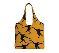 BLWSLC Borsa in tela nera con stampa scimmia Gibbon Monkey, borsa per il tempo libero, adatta per viaggi, pendolarismo o shopping