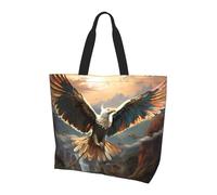 BLWSLC Borsa tote con stampa a righe nere e rosa, borsa a mano di grande capacità per viaggi, shopping e vacanze al mare, L'uccello allarga le ali, Taglia unica