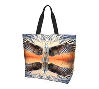 BLWSLC Borsa tote con stampa a righe nere e rosa, borsa a mano di grande capacità per viaggi, shopping e vacanze al mare, Uccelli con le ali aperte, Taglia unica