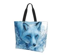 BLWSLC Borsa tote stampata con becco di gufo, borsa a mano di grande capacità per viaggi, shopping e vacanze al mare, Testa di volpe, Taglia unica